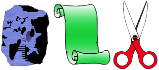 original rock, paper, and scissors suit icons